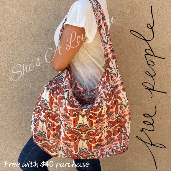🆕 Free People lightweight muslin, market day, reusable shopping tote - Large - Picture 1 of 5